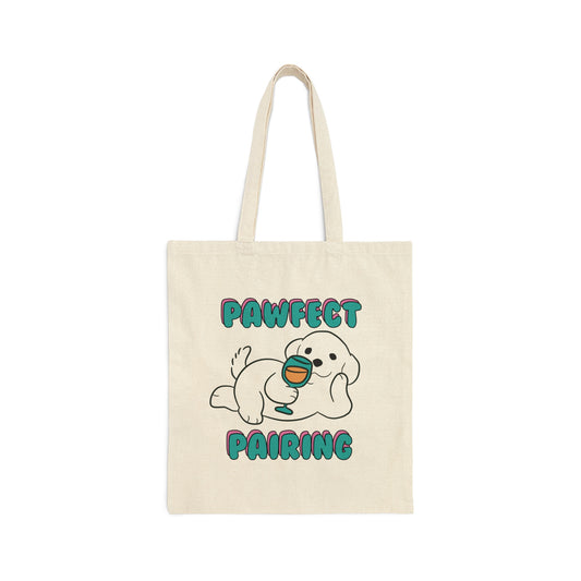 Pawfect Pairing Canvas Tote Bag