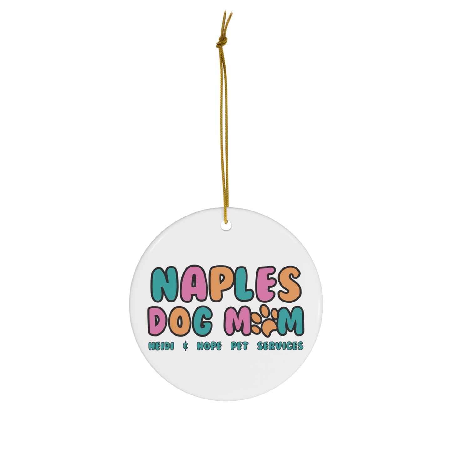 Naples Dog Mom Ceramic Ornament