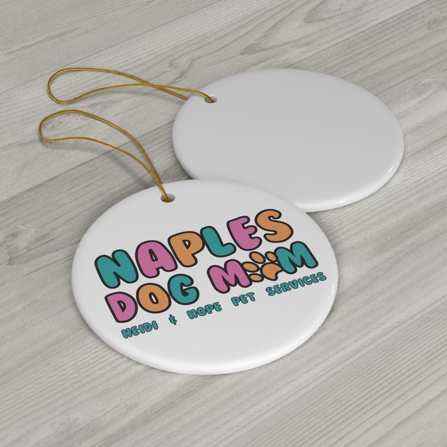 Naples Dog Mom Ceramic Ornament